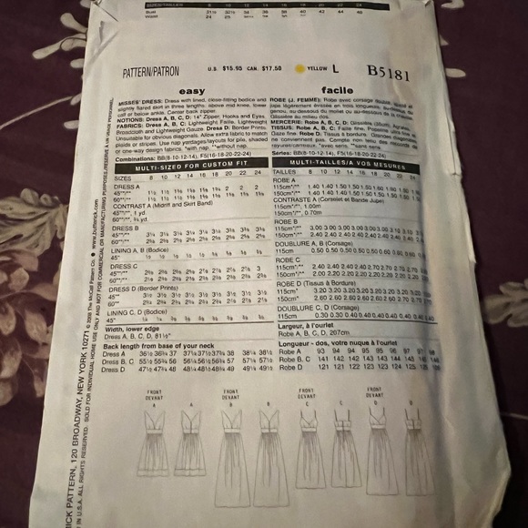 Butterick Sundress Pattern - Picture 2 of 2